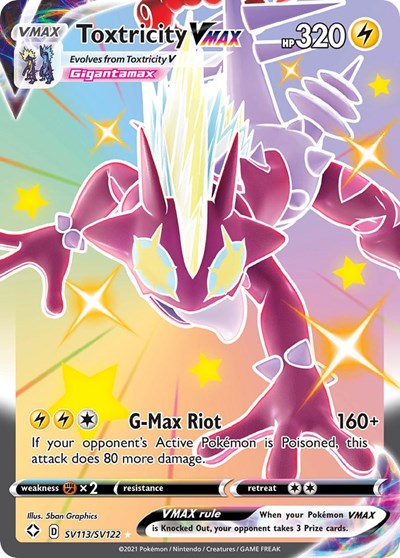 Toxtricity VMAX (SHFSV) #SV113/SV122 Shiny Holo Rare (Holofoil Near Mint) Shining Fates: Shiny Vault Pokemon: 2021