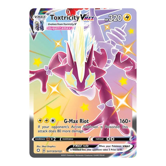Toxtricity VMAX (SHFSV) #SV113/SV122 Shiny Holo Rare (Holofoil Near Mint) Shining Fates: Shiny Vault Pokemon: 2021