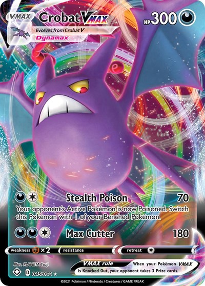 Crobat VMAX (SHF) #045/072 Ultra Rare (Holofoil Near Mint) Shining Fates Pokemon: 2021