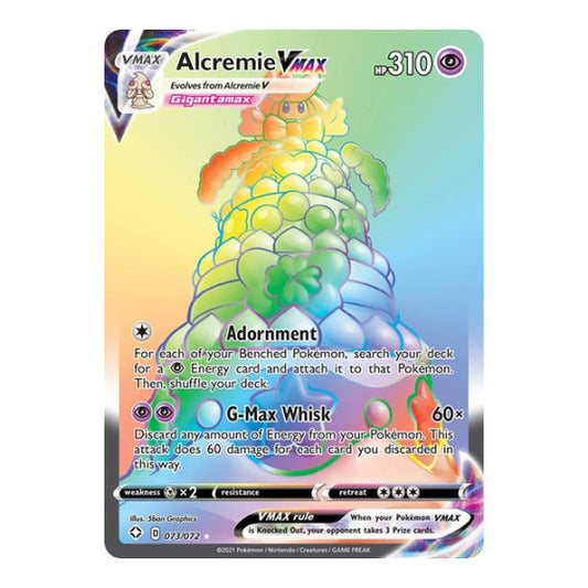 Alcremie VMAX (Secret) (SHF) #073/072 Secret Rare (Holofoil Near Mint) Shining Fates Pokemon: 2021