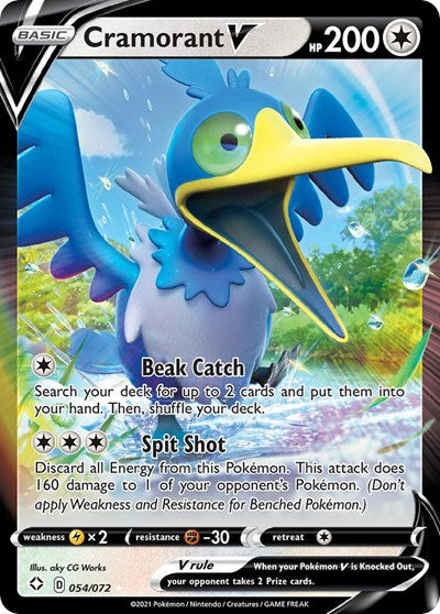 Cramorant V (SHF) #054/072 Ultra Rare (Holofoil Near Mint) Shining Fates Pokemon: 2021