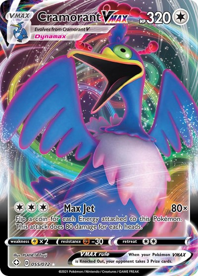 Cramorant VMAX (SHF) #055/072 Ultra Rare (Holofoil Near Mint) Shining Fates Pokemon: 2021