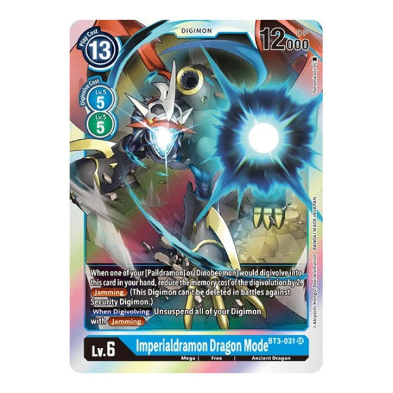 Imperialdramon Dragon Mode (BT01-03B) #BT3-031 SR Super Rare (Foil Near Mint) Release Special Booster 1.5 Digimon Card Game: 2021