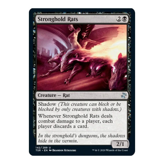 Stronghold Rats (TSR) #142 Uncommon (Lightly Played) Time Spiral: Remastered Magic: The Gathering: 2021
