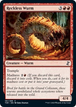 Reckless Wurm (TSR) #181 Common (Lightly Played) Time Spiral: Remastered Magic: The Gathering: 2021