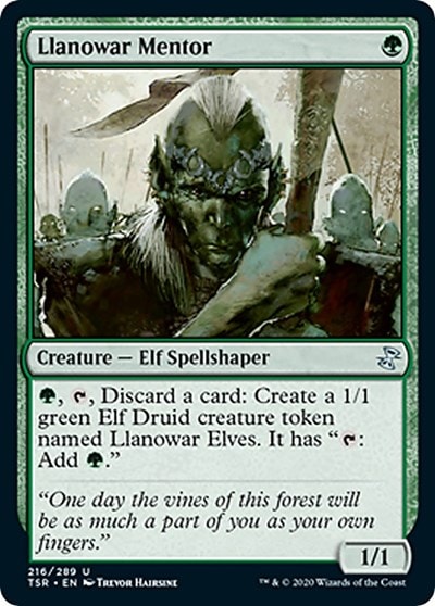 Llanowar Mentor (TSR) #216 Uncommon (Lightly Played) Time Spiral: Remastered Magic: The Gathering: 2021