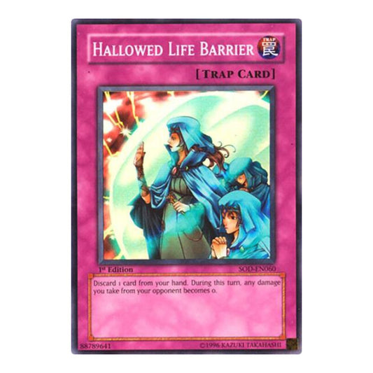 Hallowed Life Barrier (SOD) #SOD-EN060 Super Rare (Unlimited Near Mint) Soul of the Duelist YuGiOh: 2004