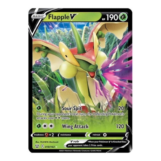 Flapple V (SWSH05) #018/163 Ultra Rare (Holofoil Near Mint) SWSH05: Battle Styles Pokemon: 2021