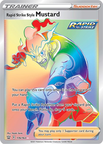 Rapid Strike Style Mustard Secret (SWSH05) #176/163 Secret Rare (Holofoil Lightly Played) SWSH05: Battle Styles Pokemon: 2021