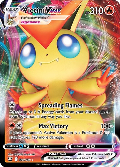 Victini VMAX (SWSH05) #022/163 Ultra Rare (Holofoil Near Mint) SWSH05: Battle Styles Pokemon: 2021