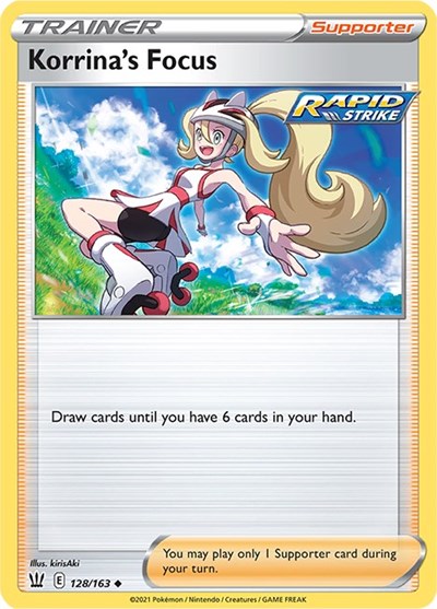Korrinas Focus (SWSH05) #128/163 Uncommon (Moderately Played) SWSH05: Battle Styles Pokemon: 2021
