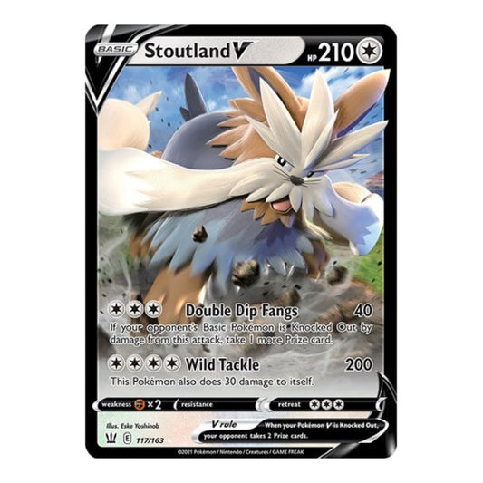 Stoutland V (SWSH05) #117/163 Ultra Rare (Holofoil Near Mint) SWSH05: Battle Styles Pokemon: 2021
