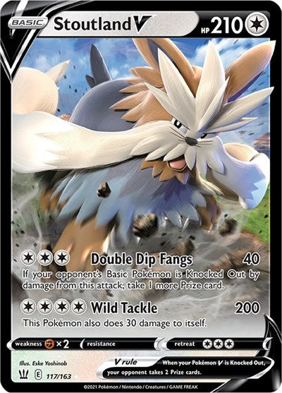 Stoutland V (SWSH05) #117/163 Ultra Rare (Holofoil Near Mint) SWSH05: Battle Styles Pokemon: 2021