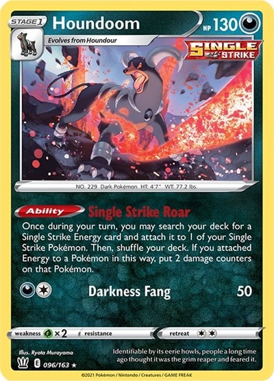 Houndoom (SWSH05) #096/163 Holo Rare (Reverse Holofoil Near Mint) SWSH05: Battle Styles Pokemon: 2021