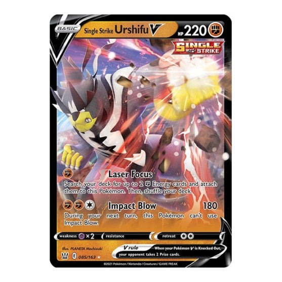Single Strike Urshifu V (SWSH05) #085/163 Ultra Rare (Holofoil Near Mint) SWSH05: Battle Styles Pokemon: 2021