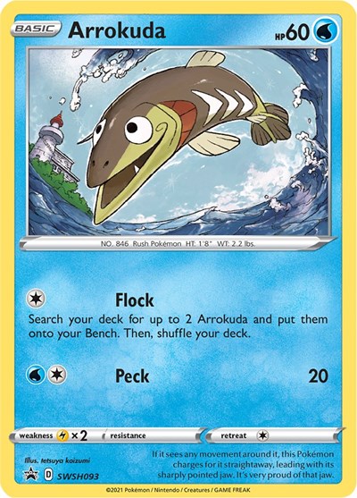 Arrokuda - SWSH093 (SWSD) #SWSH093 Promo (Holofoil Moderately Played) SWSH: Sword & Shield Promo Cards Pokemon: 2019