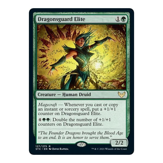 Dragonsguard Elite (STX) #127 Rare (Foil Lightly Played) Strixhaven: School of Mages Magic: The Gathering: 2021