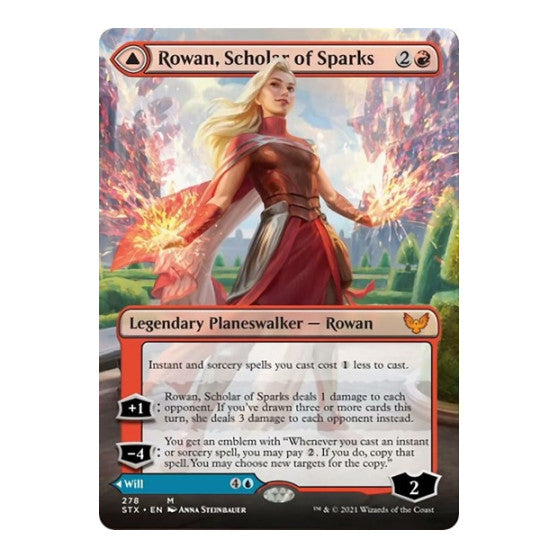 Rowan, Scholar of Sparks (Borderless) (STX) #278 Mythic Rare (Foil Lightly Played) Strixhaven: School of Mages Magic: The Gathering: 2021
