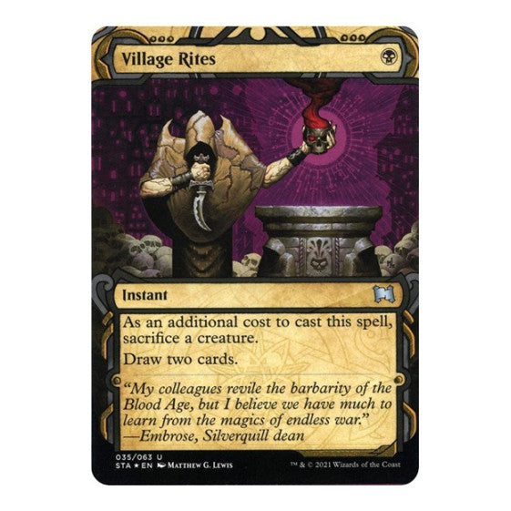 Village Rites Foil Etched (STA) #35 Uncommon (Foil Near Mint) Strixhaven: Mystical Archive Magic: The Gathering: 2021