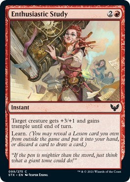 Enthusiastic Study (STX) #99 Common (Lightly Played) Strixhaven: School of Mages Magic: The Gathering: 2021