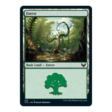 Forest 374 (STX) #374 Land (Foil Lightly Played) Strixhaven: School of Mages Magic: The Gathering: 2021