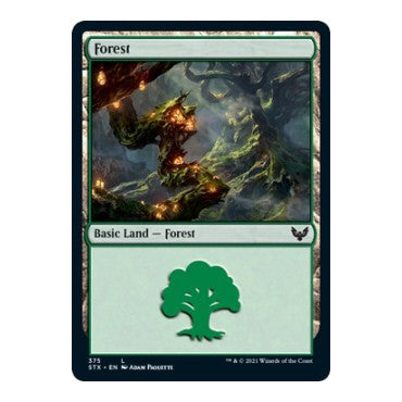 Forest 375 (STX) #375 Land (Foil Lightly Played) Strixhaven: School of Mages Magic: The Gathering: 2021