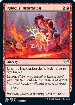 Igneous Inspiration (STX) #107 Uncommon (Lightly Played) Strixhaven: School of Mages Magic: The Gathering: 2021