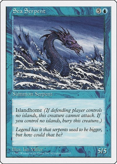 Sea Serpent (5ED) #118 Common (Moderately Played) Fifth Edition Magic: The Gathering: 1997