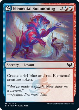 Elemental Summoning (STX) #183 Common (Lightly Played) Strixhaven: School of Mages Magic: 2021