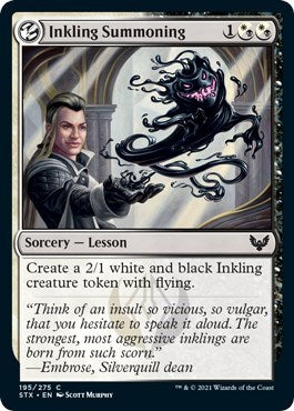 Inkling Summoning (STX) #195 Common (Lightly Played) Strixhaven: School of Mages Magic: The Gathering: 2021