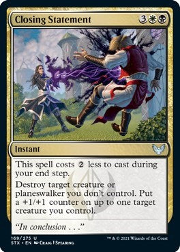 Closing Statement (STX) #169 Uncommon (Foil Lightly Played) Strixhaven: School of Mages Magic: The Gathering: 2021