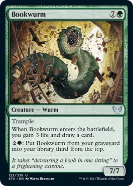 Bookwurm (STX) #123 Uncommon (Lightly Played) Strixhaven: School of Mages Magic: The Gathering: 2021