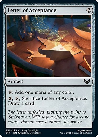 Letter of Acceptance (STX) #256 Common (Lightly Played) Strixhaven: School of Mages Magic: The Gathering: 2021