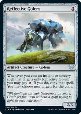 Reflective Golem (STX) #257 Uncommon (Lightly Played) Strixhaven: School of Mages Magic: 2021