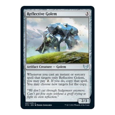 Reflective Golem (STX) #257 Uncommon Strixhaven: School of Mages Magic: The Gathering: 2021
