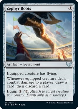 Zephyr Boots (STX) #261 Uncommon (Lightly Played) Strixhaven: School of Mages Magic: The Gathering: 2021