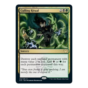 Culling Ritual (STX) #172 Rare (Foil Near Mint) Strixhaven: School of Mages Magic: The Gathering: 2021