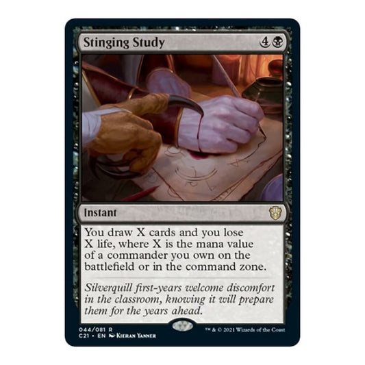 Stinging Study (C21) #44 Rare (Near Mint) Commander 2021 Magic: The Gathering: 2021