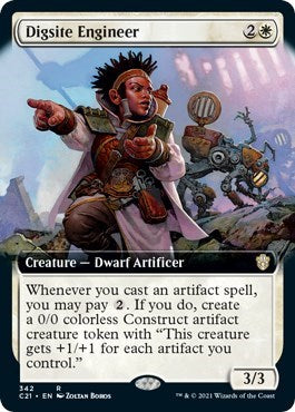 Digsite Engineer Extended Art (C21) #342 Rare (Near Mint) Commander 2021 Magic: The Gathering: 2021
