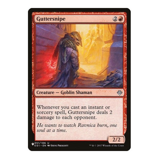 Guttersnipe (E01) (LIST) #051/106 Uncommon (Lightly Played) The List Reprints Magic: The Gathering: 2026