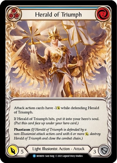 Herald of Triumph Blue (MON) #MON010 Rare Monarch Flesh and Blood TCG: 2021