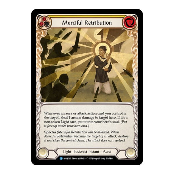 Merciful Retribution (MON) #MON012 Rare (Unlimited Edition Normal Lightly Played) Monarch Flesh and Blood TCG: 2021