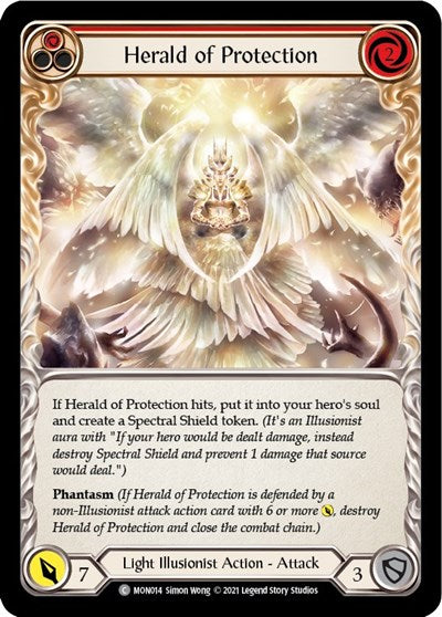 Herald of Protection Red (MON) #MON014 Common (Unlimited Edition Normal Lightly Played) Monarch Flesh and Blood TCG: 2021