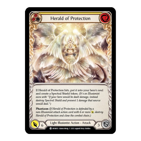 Herald of Protection (Yellow) (MON) #MON015 Common (Unlimited Edition Normal Lightly Played) Monarch Flesh and Blood TCG: 2021