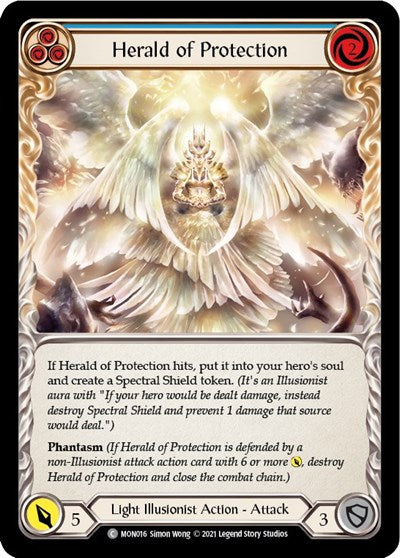 Herald of Protection Blue (MON) #MON016 Common (Unlimited Edition Normal Lightly Played) Monarch Flesh and Blood TCG: 2021