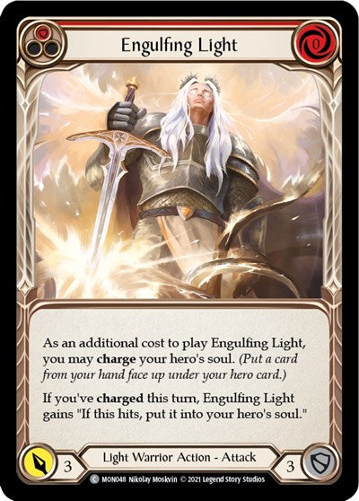 Engulfing Light Red (MON) #MON048 Common (Unlimited Edition Normal Lightly Played) Monarch Flesh and Blood TCG: 2021