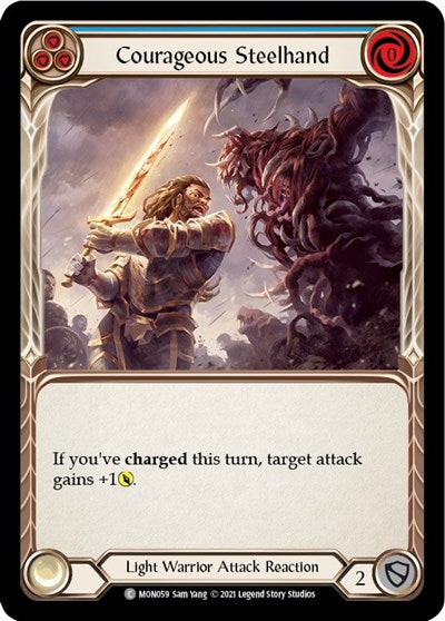 Courageous Steelhand Blue (MON) #MON059 Common (Unlimited Edition Normal Lightly Played) Monarch Flesh and Blood TCG: 2021