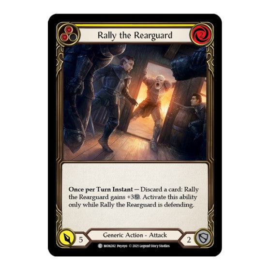 Rally the Rearguard (Yellow) (MON) #MON282 Common (Unlimited Edition Rainbow Foil Lightly Played) Monarch Flesh and Blood TCG: 2021