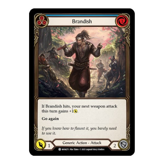 Brandish (Blue) (MON) #MON271 Common (1st Edition Rainbow Foil Near Mint) Monarch Flesh and Blood TCG: 2021