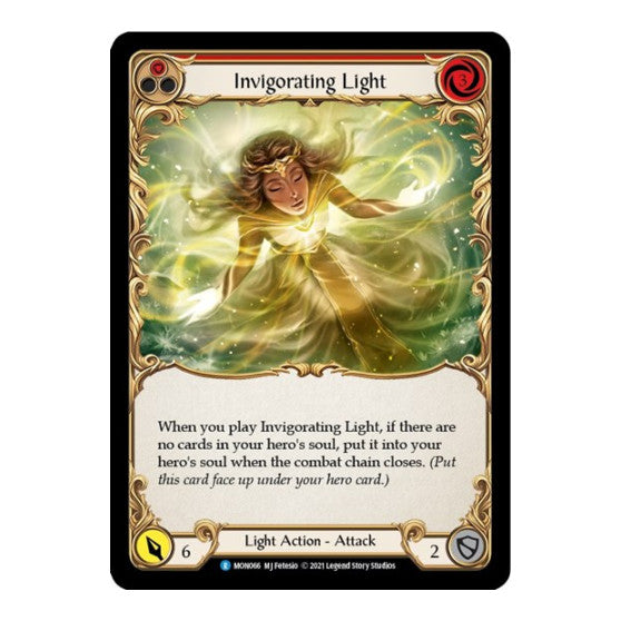 Invigorating Light (Red) (MON) #MON066 Rare (Unlimited Edition Normal Lightly Played) Monarch Flesh and Blood TCG: 2021